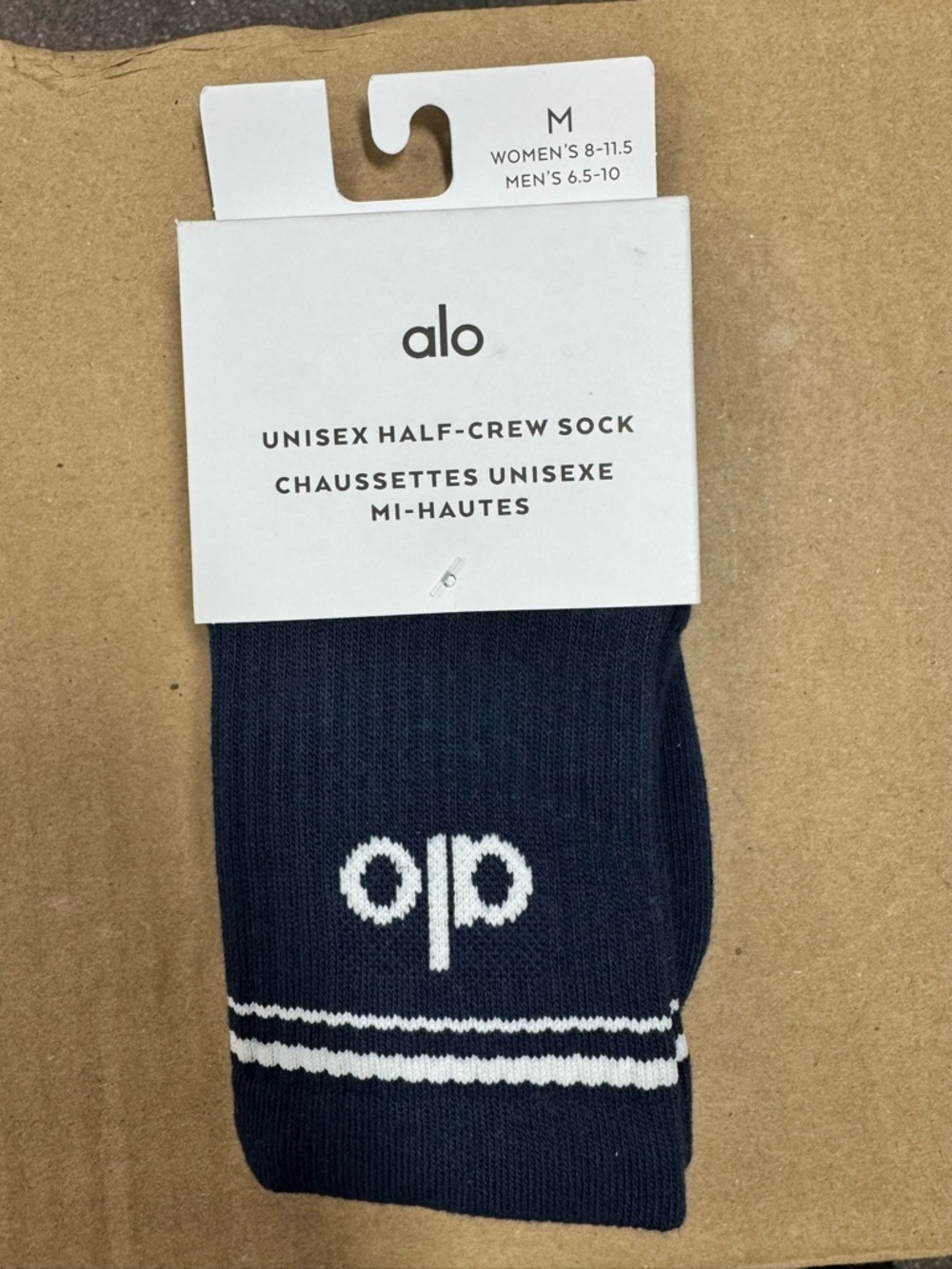 ALO Yoga Navy Unisex Half-Crew Socks